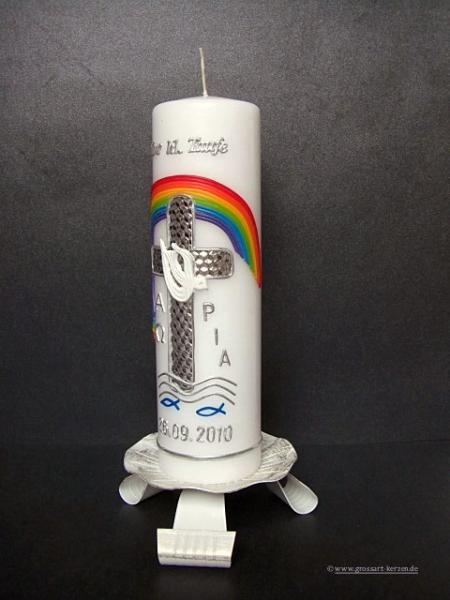 Taufkerze " Regenbogen"  groß